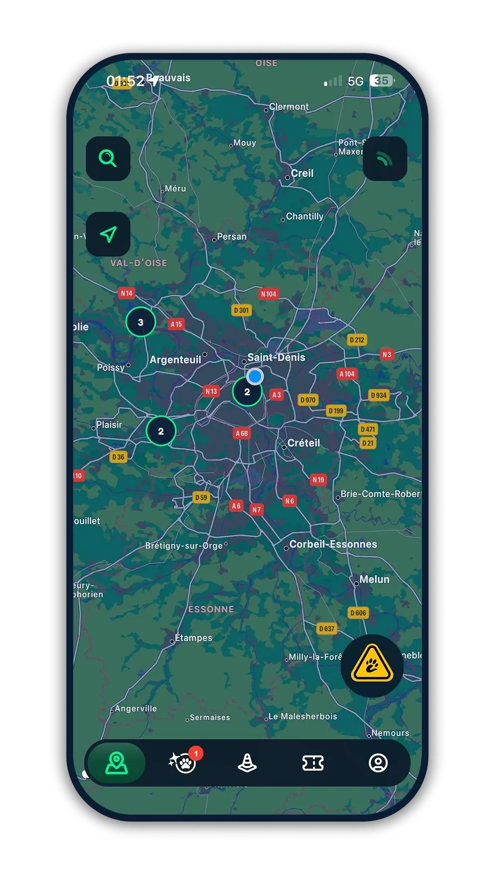 Application mobile - écran d'accueil