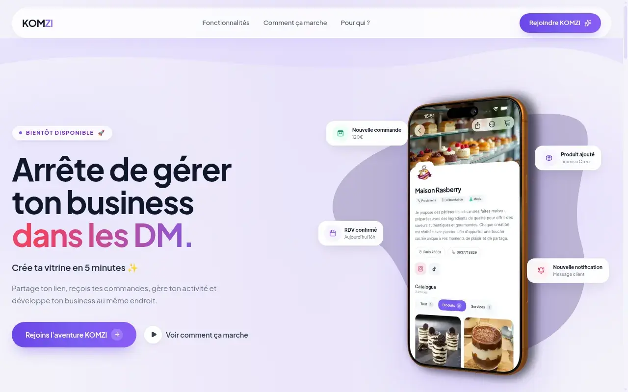 Aperçu du projet KOMZI